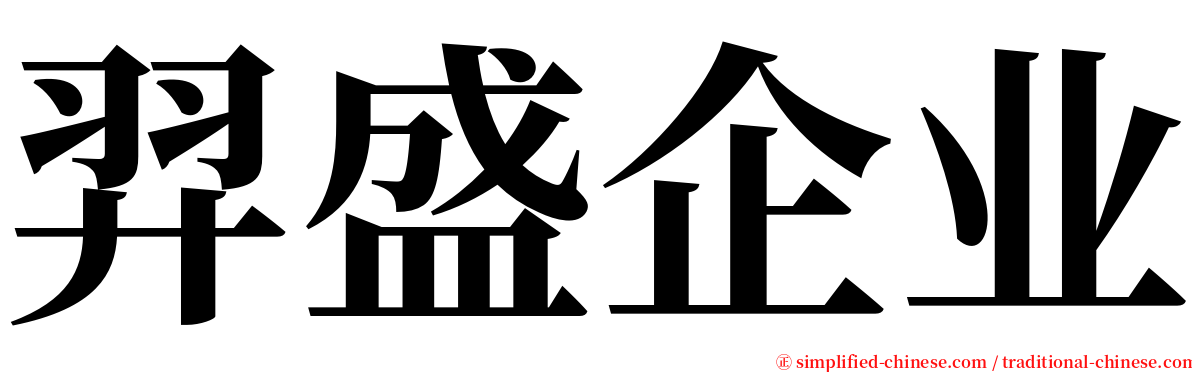 羿盛企业 serif font