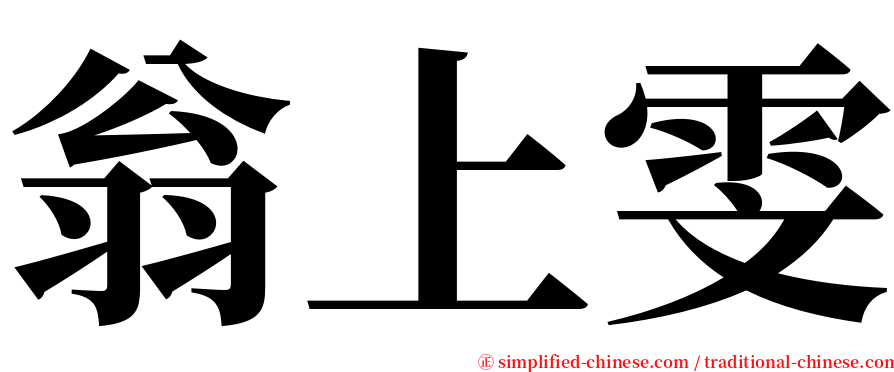 翁上雯 serif font