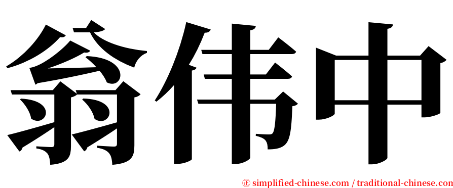 翁伟中 serif font