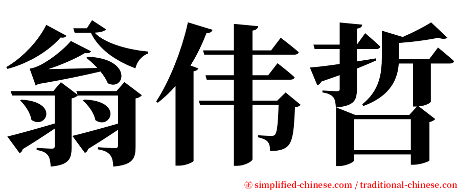 翁伟哲 serif font