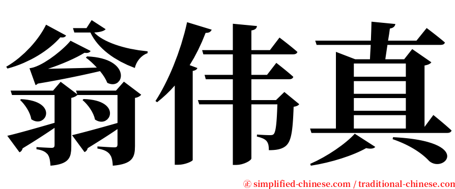 翁伟真 serif font