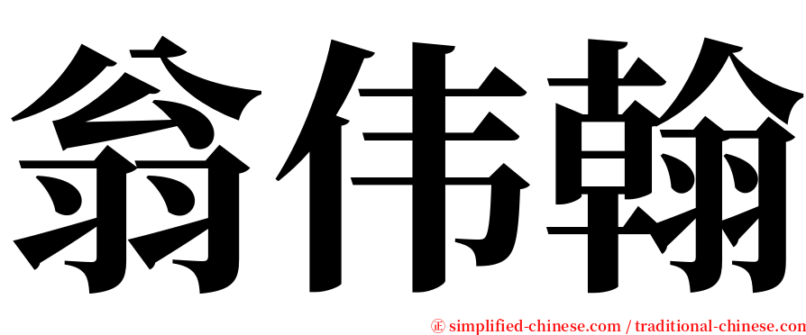 翁伟翰 serif font