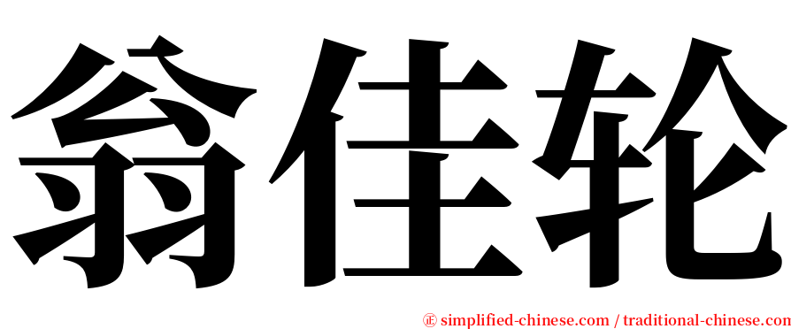 翁佳轮 serif font