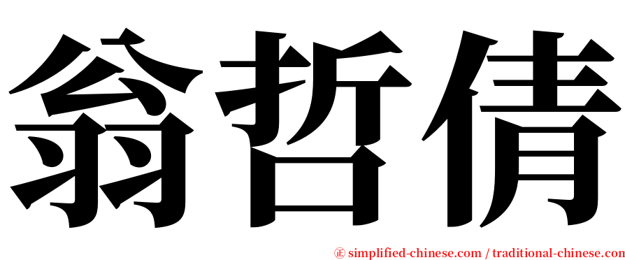 翁哲倩 serif font