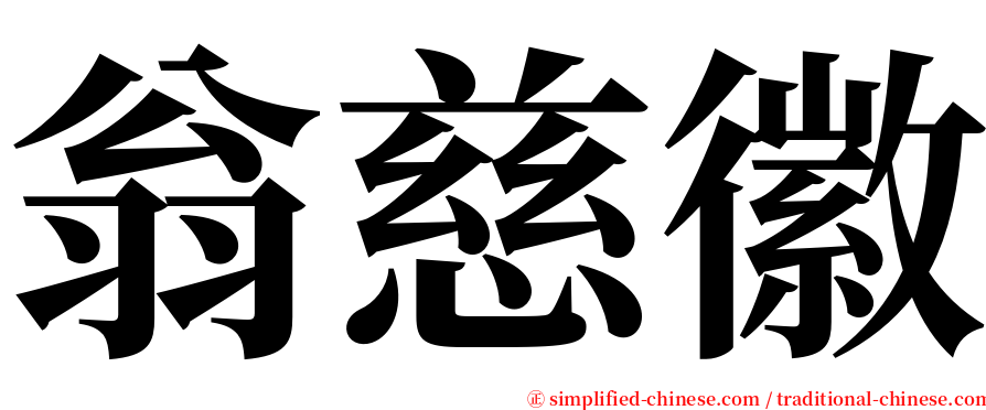 翁慈徽 serif font