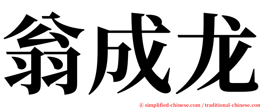 翁成龙 serif font