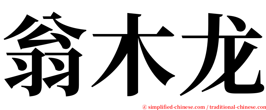 翁木龙 serif font