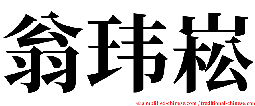 翁玮崧 serif font