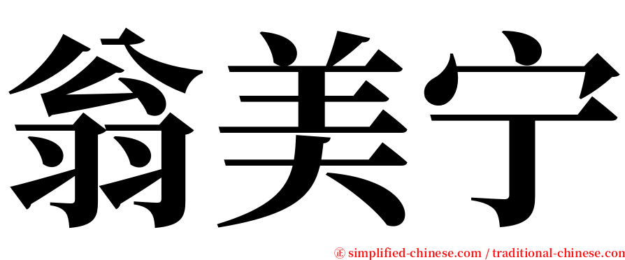 翁美宁 serif font