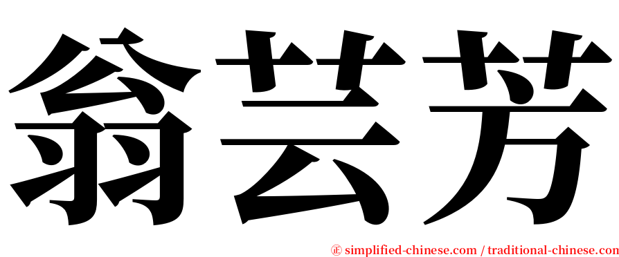 翁芸芳 serif font