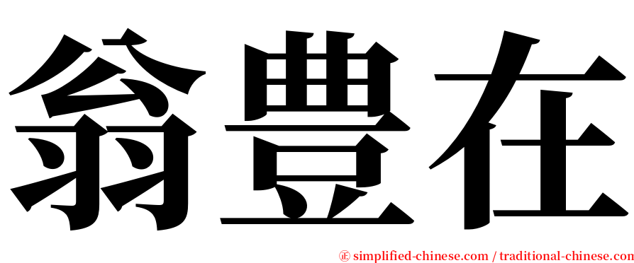 翁豊在 serif font