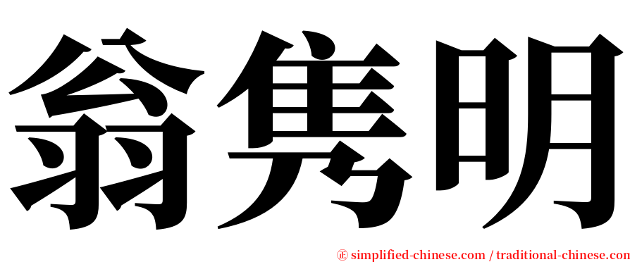 翁隽明 serif font