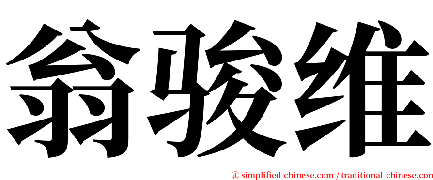 翁骏维 serif font