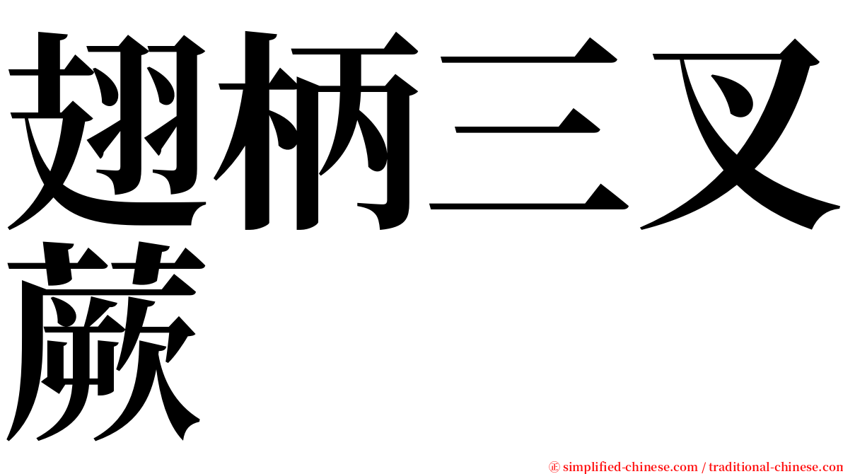 翅柄三叉蕨 serif font