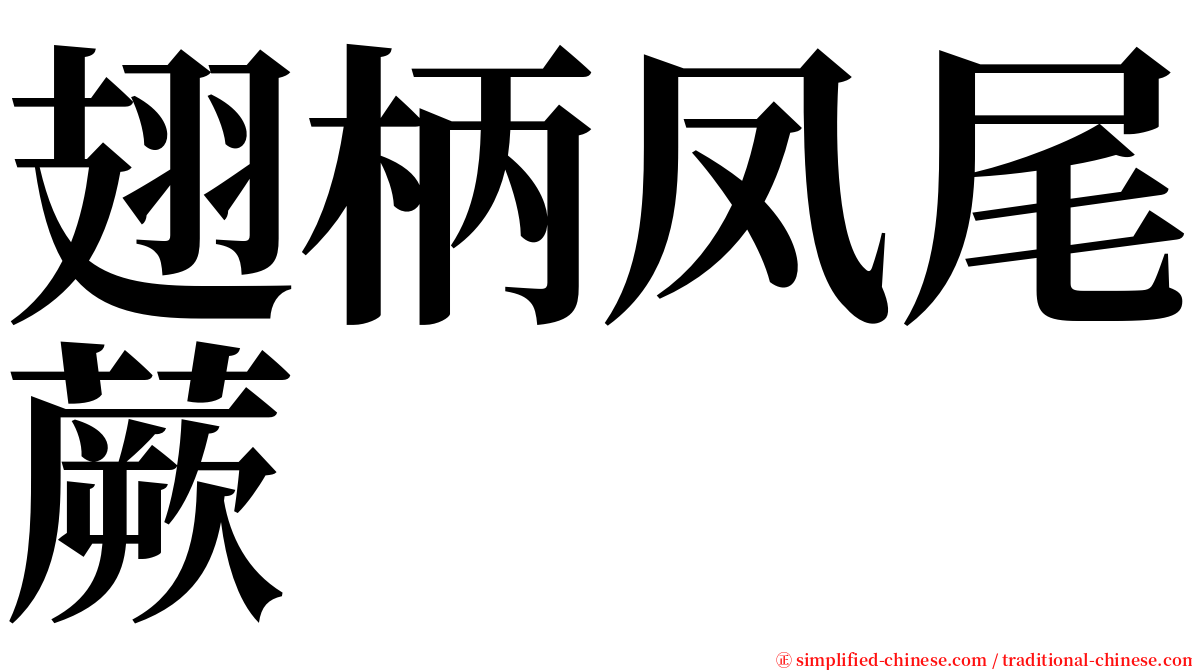 翅柄凤尾蕨 serif font