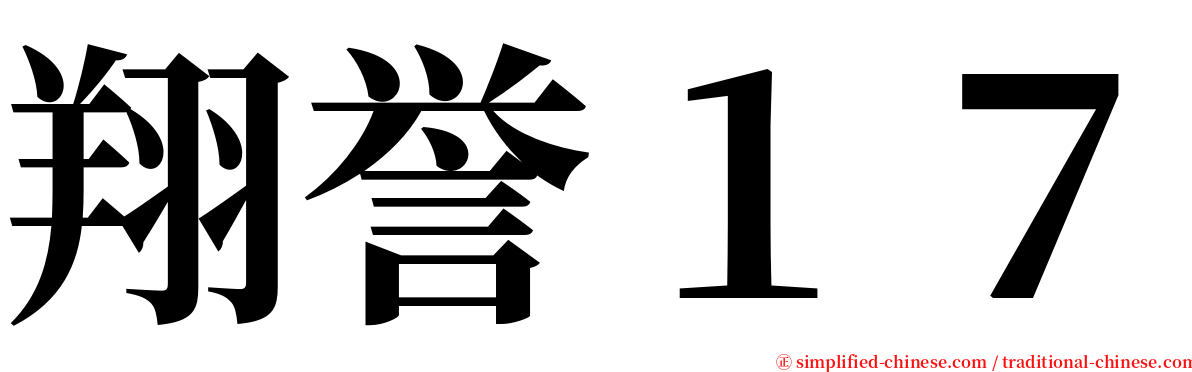 翔誉１７ serif font