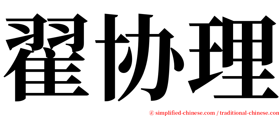 翟协理 serif font