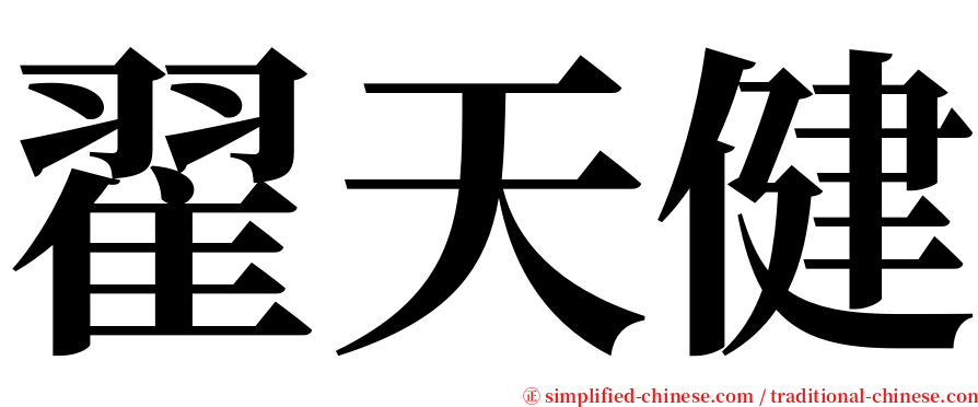 翟天健 serif font