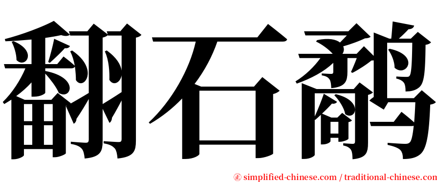 翻石鹬 serif font