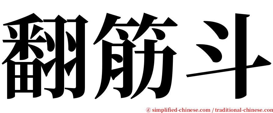 翻筋斗 serif font