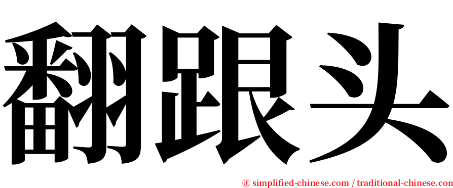 翻跟头 serif font