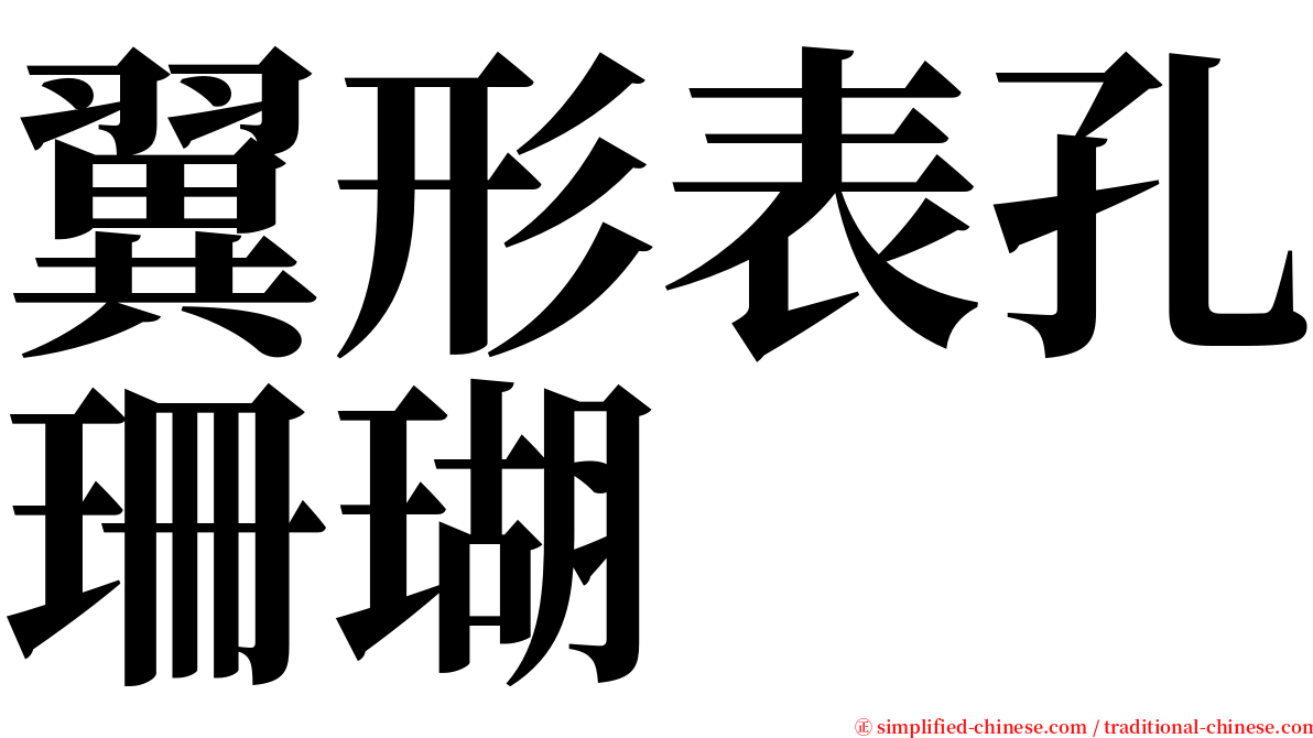 翼形表孔珊瑚 serif font