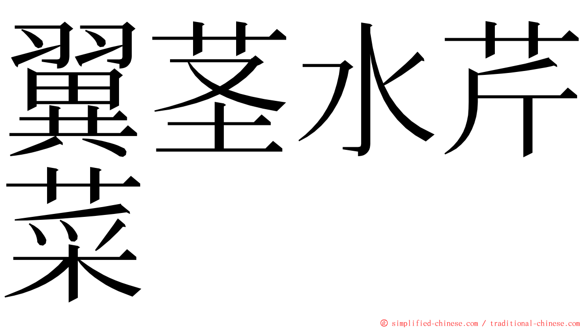 翼茎水芹菜 ming font