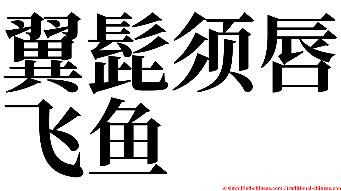 翼髭须唇飞鱼 serif font