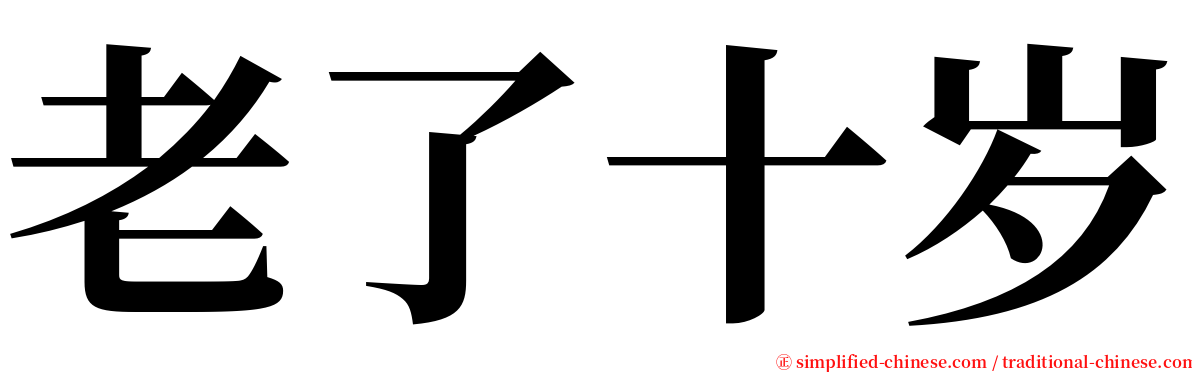 老了十岁 serif font