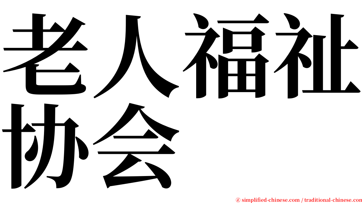 老人福祉协会 serif font