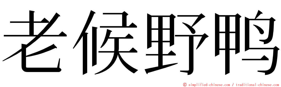 老候野鸭 ming font