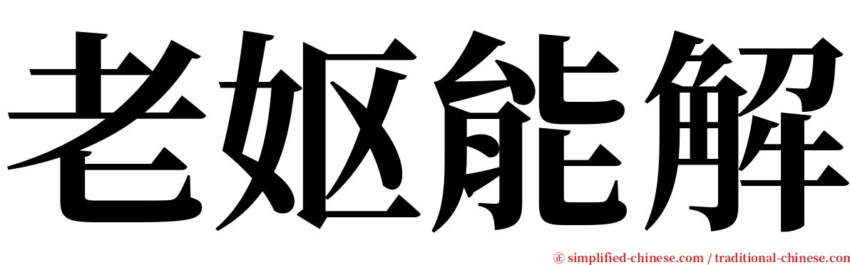 老妪能解 serif font