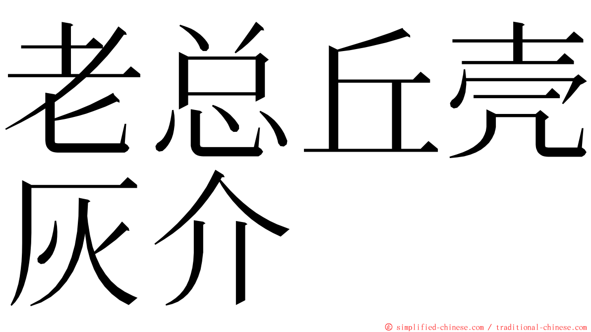 老总丘壳灰介 ming font