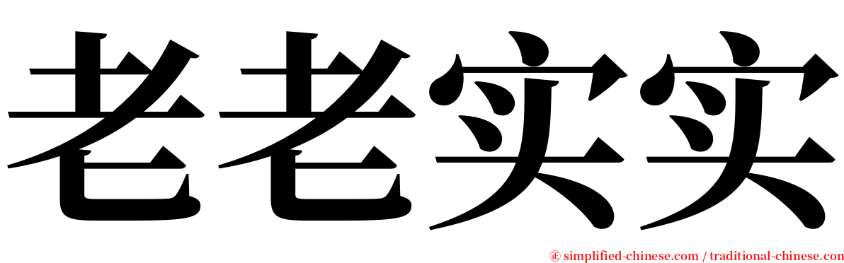 老老实实 serif font