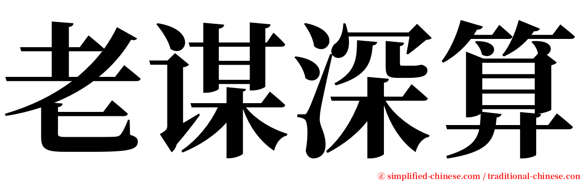 老谋深算 serif font