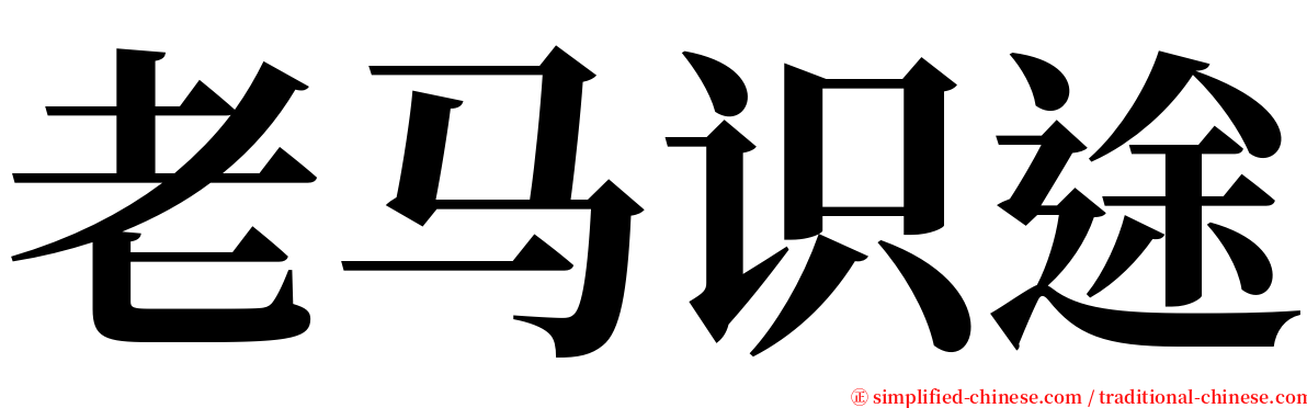 老马识途 serif font