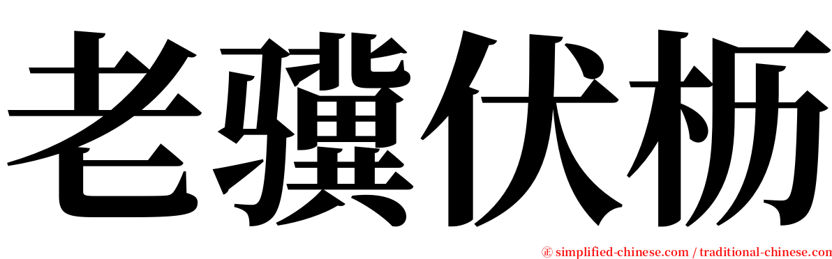 老骥伏枥 serif font