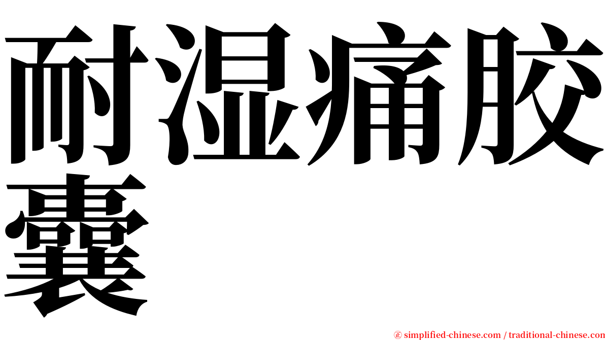 耐湿痛胶囊 serif font