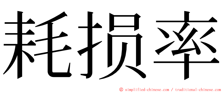 耗损率 ming font