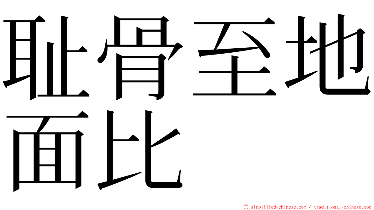 耻骨至地面比 ming font