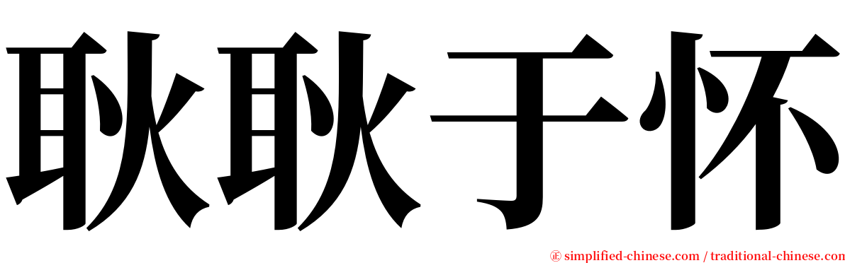 耿耿于怀 serif font