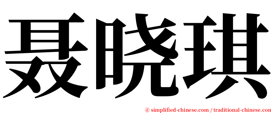 聂晓琪 serif font