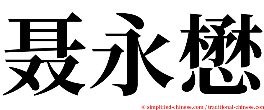 聂永懋 serif font