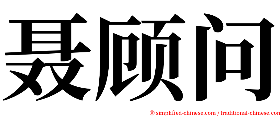 聂顾问 serif font