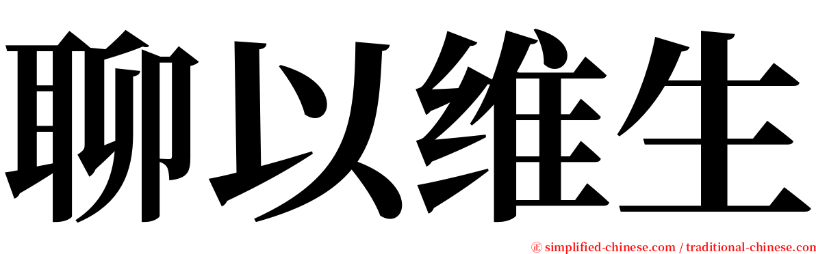 聊以维生 serif font