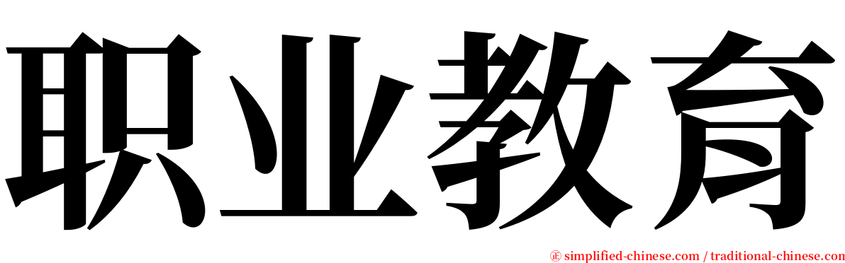 职业教育 serif font