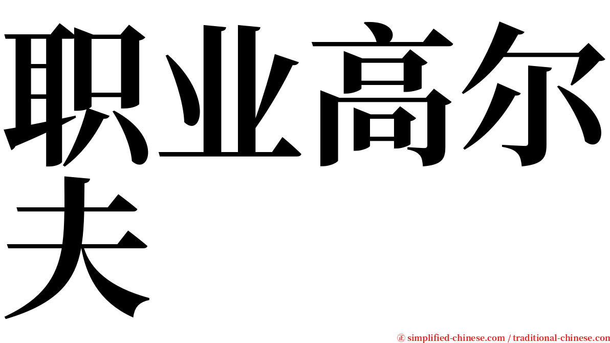 职业高尔夫 serif font