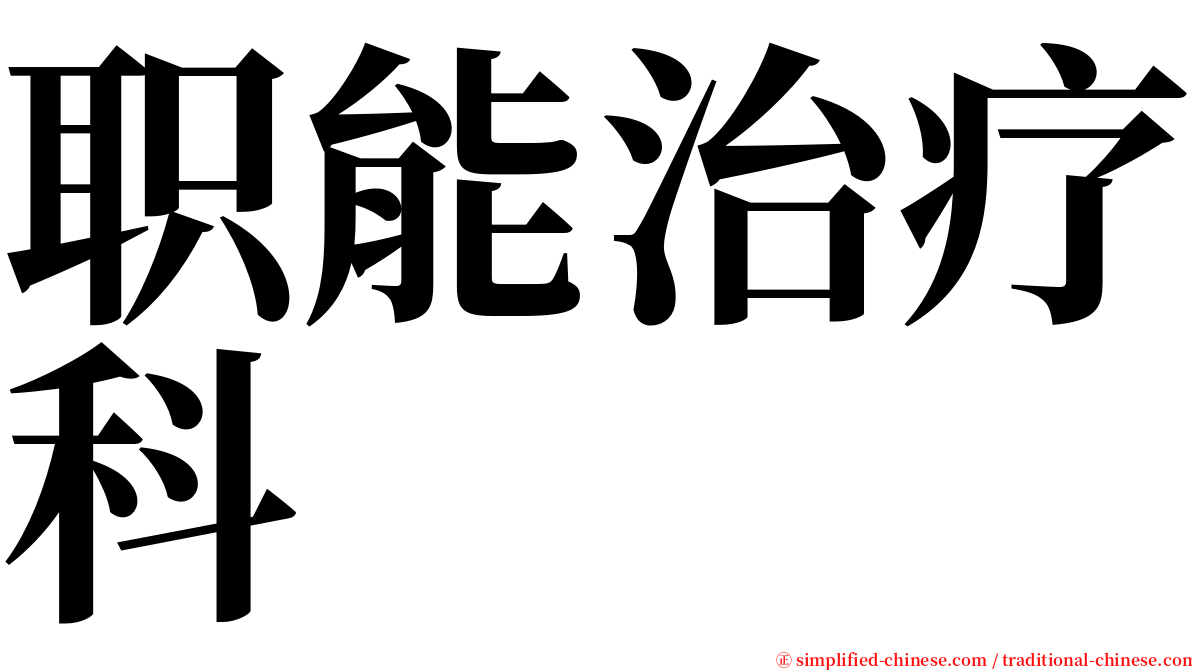 职能治疗科 serif font