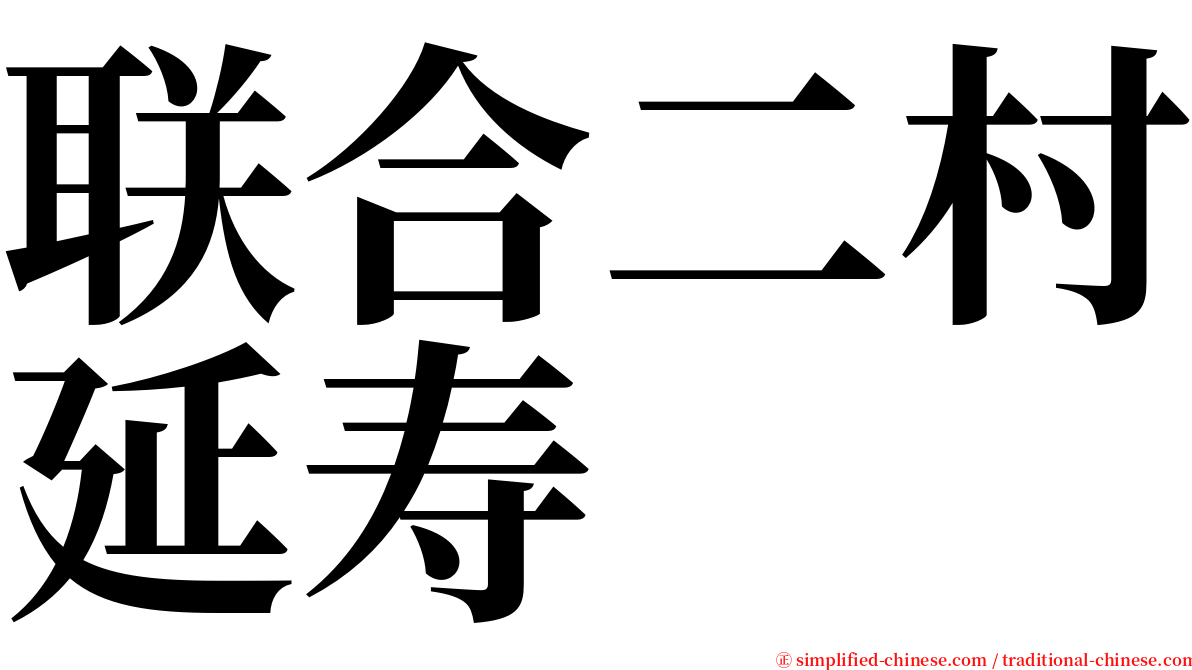 联合二村延寿 serif font