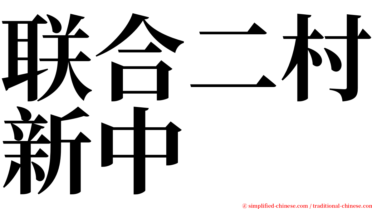 联合二村新中 serif font